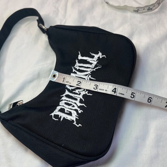 Dolls Kill Embroidered Black Small Shoulder Bag - Picture 7 of 7